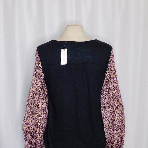 NWT!! ANTHROPOLOGIE Maybelle Tied Balloon Sleeve Top Floral Boho Retro Medium - Picture 12 of 16